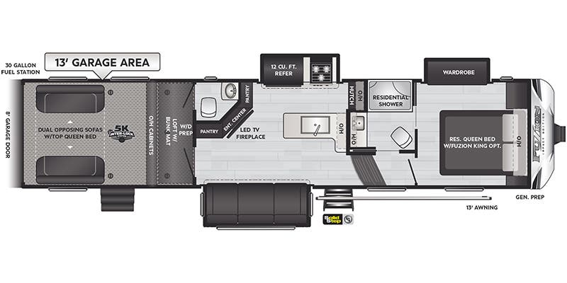 2022 KEYSTONE IMPACT 367, , floor-plans-day image number 0